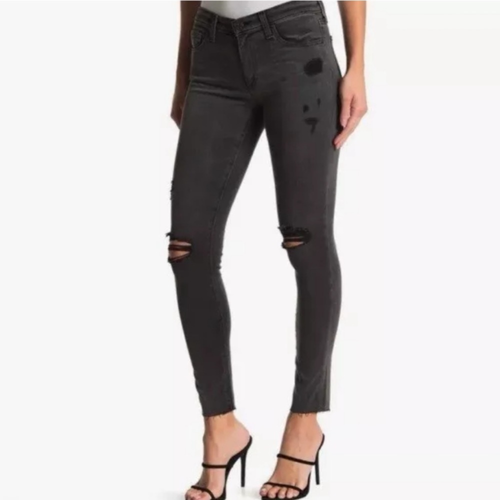 Adriano Goldschmied The Legging Ankle Super Skinny Distressed Gray Jeans Size 25